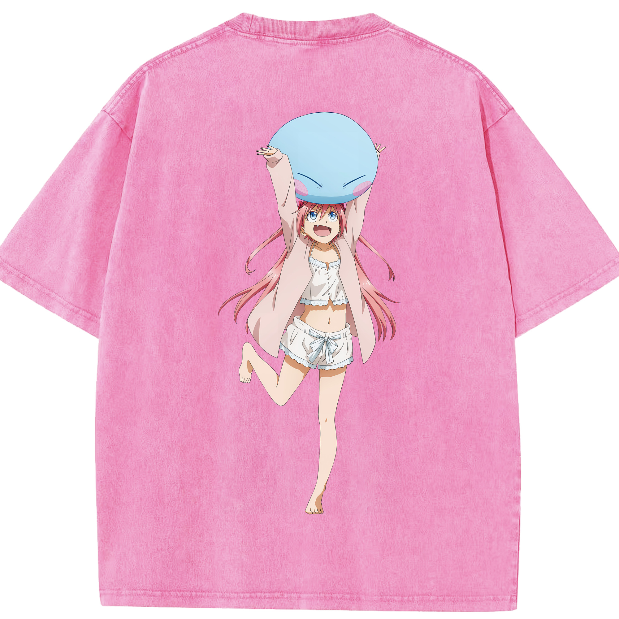 （画像用） 転スラ Regarding Reincarnated to Slime 綿100% ヴィンテージ風 半袖Tシャツ（背面プリント）